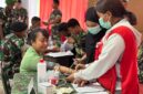 Persit KCK Cabang XXXV Kodim 1710/Mimika menggelar kegiatan donor darah