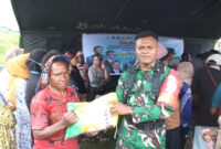 Komando Distrik Militer (Kodim) 1714/Puncak Jaya bekerja sama dengan pihak Bulog menggelar sinergi nyata dalam mendukung program swasembada pangan