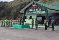 Komando Distrik Militer (Kodim) 1714/Puncak Jaya menggelar upacara kenaikan pangkat bagi anggota golongan Bintara