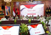 Silaturahmi Purnawirawan TNI yang dipimpin Menteri Pertahanan RI Sjafrie Sjamsoeddin, bertempat di Aula Bhinneka Tunggal Ika, Kementerian Pertahanan RI