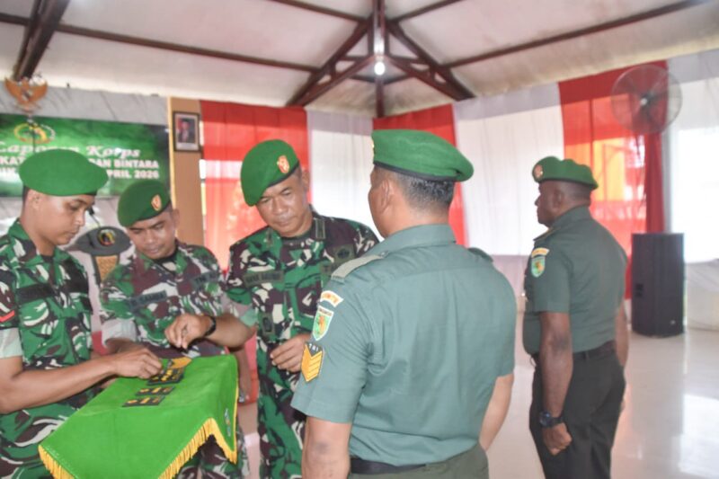 Komando Distrik Militer (Kodim) 1710/Mimika menggelar acara laporan korps kenaikan pangkat