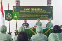 Rapat Paripurna dalam rangka serah terima jabatan Ketua Persit Kartika Chandra Kirana (KCK) Cabang XXXV Kodim 1710/Mimika