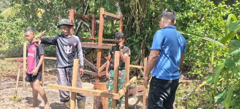 Satgas TMMD Reguler ke-128 Kodim 1710/Mimika terus melaksanakan sasaran fisik pembangunan di Kampung Keakwa