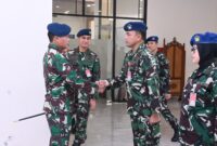 Komandan Lanud Sultan Hasanuddin Marsma TNI Arifaini Nur Dwiyanto, M.Han., memimpin langsung upacara Laporan Korps Kenaikan Pangkat