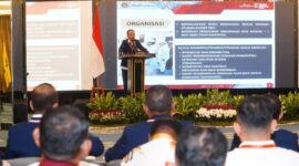 Ketua Umum Pengurus Besar Taekwondo Indonesia (Ketum PBTI) Letjen TNI Richard Tampubolon, S.H., M.M menutup Rapat Kerja Nasional Taekwondo Indonesia