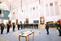 Panglima TNI Jenderal TNI Agus Subiyanto menghadiri pelantikan Pejabat Negara/Pemerintah yang dilantik langsung oleh Presiden RI Prabowo Subianto