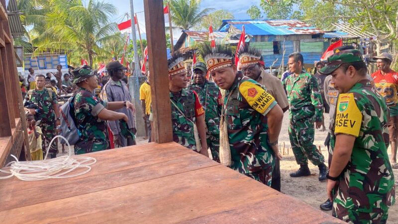 Tim Pengawasan dan Evaluasi (Wasev) TMMD ke-128 yang dipimpin Brigjen TNI Jimmy Watuseke, S.I.P., melaksanakan kunjungan kerja