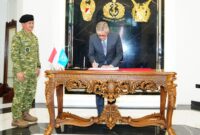 Asisten Kebijakan Strategis dan Perencanaan Umum (Asrenum) Panglima TNI Letjen TNI Candra Wijaya mewakili Panglima TNI Jenderal TNI Agus Subiyanto menerima kunjungan kehormatan