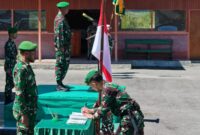 Kodim 1714/Puncak Jaya gelar upacara Korps Rapot pelepasan personel pindah dan penyambutan personel baru