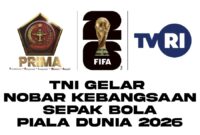 Tentara Nasional Indonesia (TNI) menyelenggarakan kegiatan Nonton Bersama (Nobar) Kebangsaan pertandingan sepak bola Piala Dunia 2026