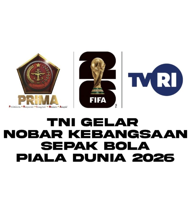 Tentara Nasional Indonesia (TNI) menyelenggarakan kegiatan Nonton Bersama (Nobar) Kebangsaan pertandingan sepak bola Piala Dunia 2026