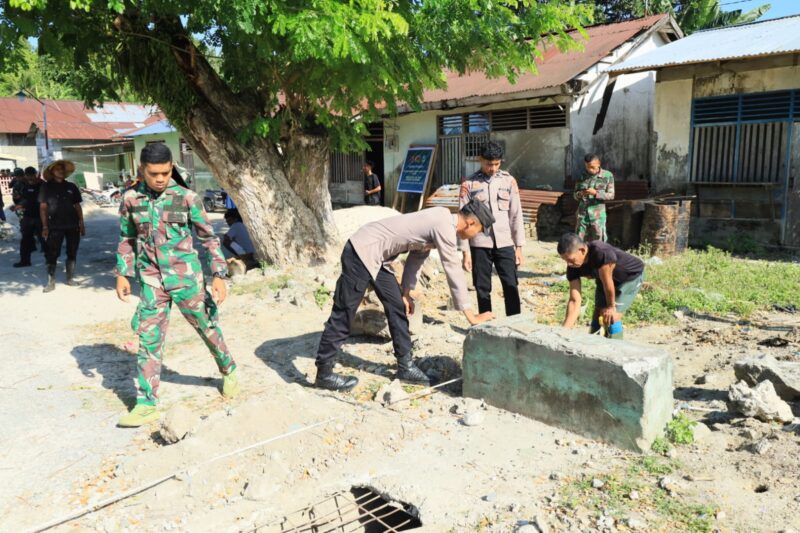 Memasuki hari pertama pelaksanaan pekerjaan fisik Program TNI Manunggal Membangun Desa (TMMD) ke-129 Kodim 1505/Tidore Tahun 2026