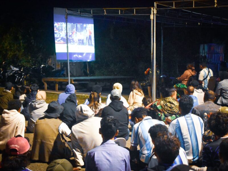 Kodim 1710/Mimika menggelar kegiatan nonton bareng (nobar) Final Piala Dunia 2026 antara Timnas Spanyol melawan Timnas Argentina