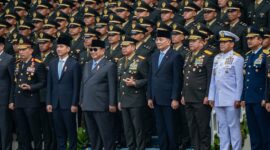 Upacara Prasetya Perwira (Praspa) 1.177 Calon Perwira Remaja (Capaja) TNI dan Polri Tahun 2026 yang dipimpin Presiden RI Prabowo Subianto di Istana Negara