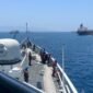 KRI Sultan Iskandar Muda (SIM)-367 dari Satuan Kapal Eskorta (Satkor) Koarmada II bersama Helikopter Panther HS-1305 Puspenerbal melaksanakan latihan unsur laut