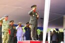 Panglima TNI Jenderal TNI Agus Subiyanto selaku Inspektur Upacara memimpin jalannya upacara pemakaman jenazah almarhum Jenderal TNI (Purn) Subagyo Hadi Siswoyo
