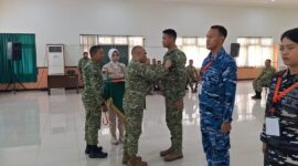 Dirpuanter Ster TNI Brigjen TNI Jimmy Rihi Tugu mewakili Kaster TNI resmi menutup Penataran Tenaga Pendidik Teritorial Tingkat Perwira Pertama TA 2026